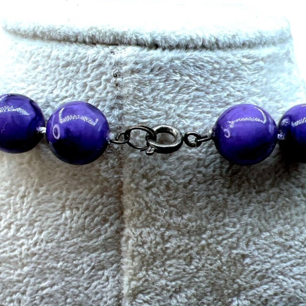 Vintage Purple Beaded Necklace    B71 - Picture 5 of 6